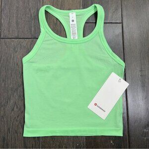 Lululemon NWT Swiftly Tech Cropped Racerback Tank Top 2.0 Citra Lime